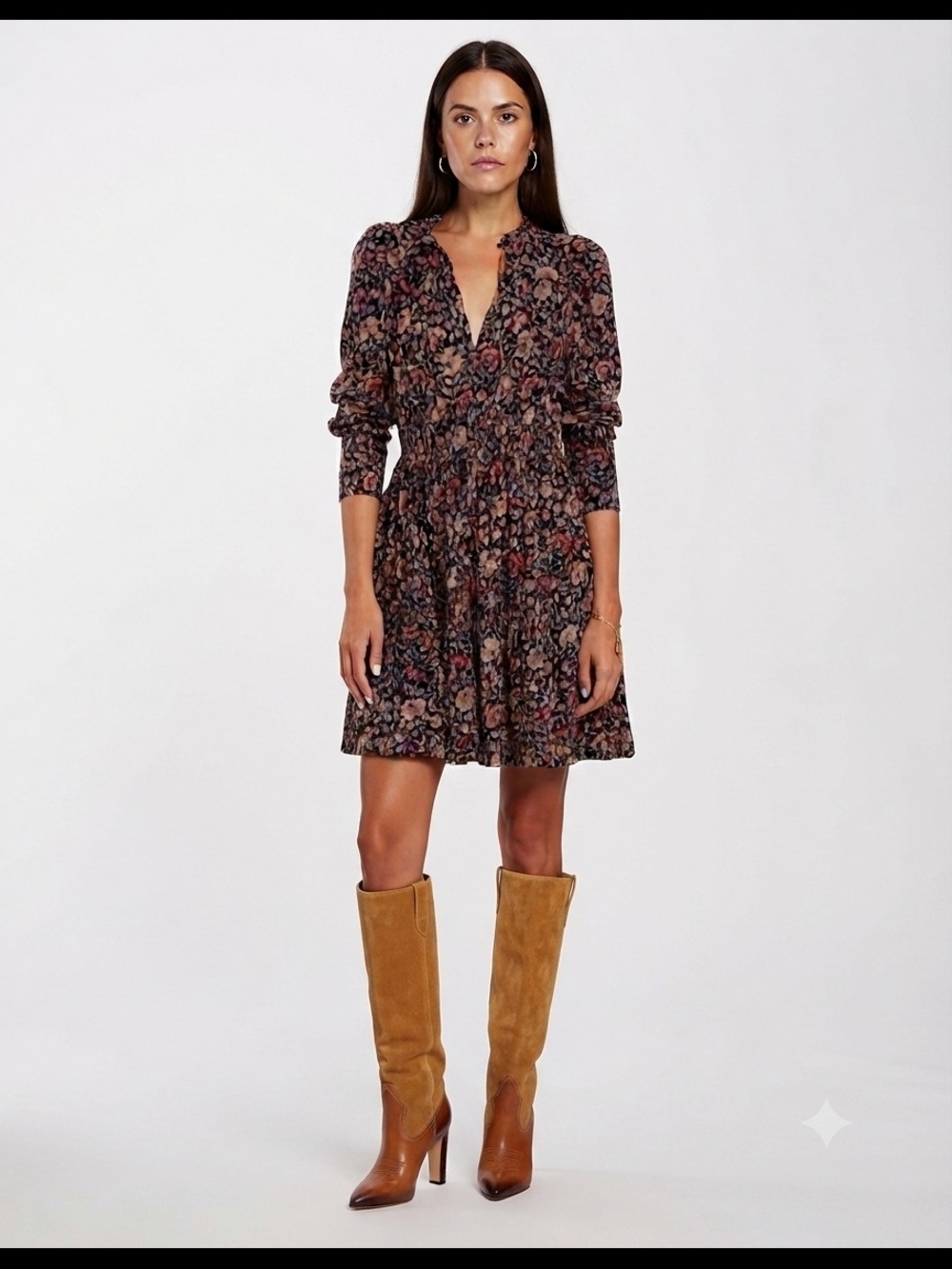 Ulla Johnson Midnight Floral Liv Dress Size 2 Cotton Rayon Boho Mini